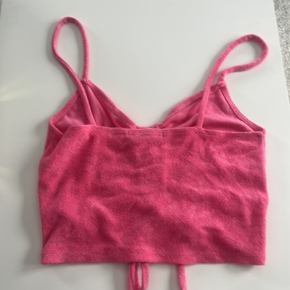 Forever21 Barbiecore Terry Ruched Tank Top - Picture 3 of 3